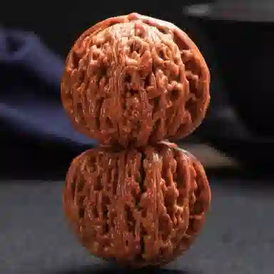 凯真 新中式国潮把玩件四座楼狮子头官帽苹果圆  盘玩手持爆肉密实 文玩核桃 把件 男女同款情侣款 节日礼盒装送人