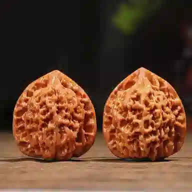 凯真 新中式国潮把玩件四座楼狮子头官帽苹果圆  盘玩手持爆肉密实 文玩核桃 把件 男女同款情侣款 节日礼盒装送人