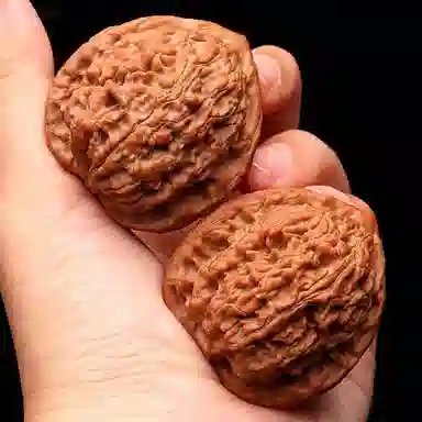 凯真 新中式国潮把玩件四座楼狮子头官帽苹果圆  盘玩手持爆肉密实 文玩核桃 把件 男女同款情侣款 节日礼盒装送人