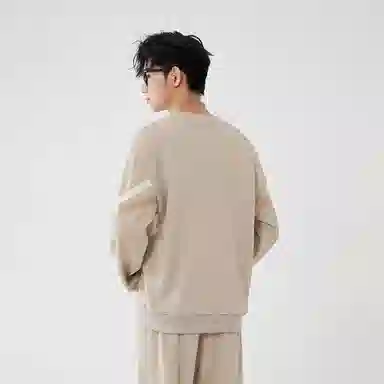 啄木鸟 美式复古宽松圆领长袖卫衣 男女同款 白色