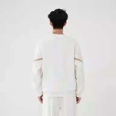 啄木鸟 美式复古宽松圆领长袖卫衣 男女同款 白色