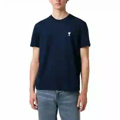 AMIPARIS Solid Crew Neck T-Shirt Blue