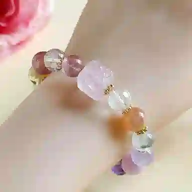 喜宝春花 九尾狐方糖多宝 粉水晶 手串 男女同款情侣款