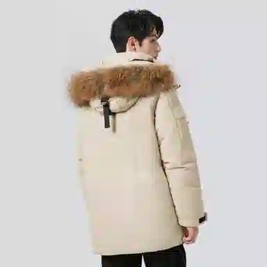 CAMEL Mid-Length Down Jacket