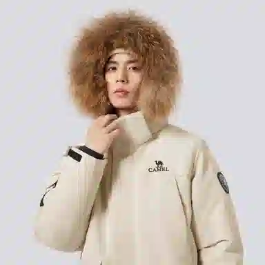 CAMEL Mid-Length Down Jacket