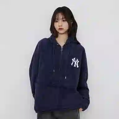 New Era Yankees Logo Hoodie Jacket Navy