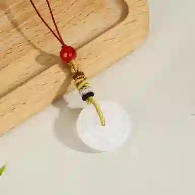 梦金园 平安扣汽车项坠挂件 复古中式国潮设计车载车饰品 玉髓 吊坠 男女同款情侣款