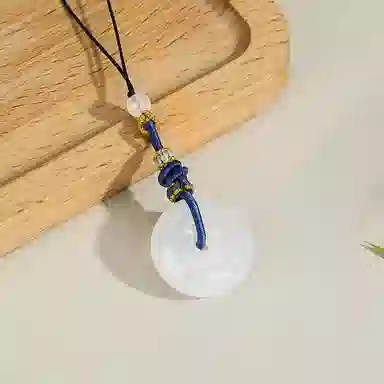 梦金园 平安扣汽车项坠挂件 复古中式国潮设计车载车饰品 玉髓 吊坠 男女同款情侣款