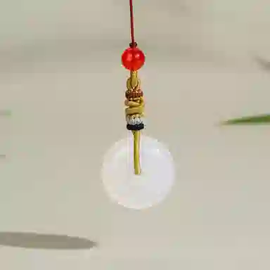 梦金园 平安扣汽车项坠挂件 复古中式国潮设计车载车饰品 玉髓 吊坠 男女同款情侣款