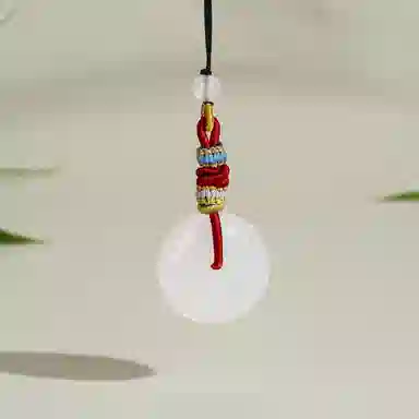 梦金园 平安扣汽车项坠挂件 复古中式国潮设计车载车饰品 玉髓 吊坠 男女同款情侣款