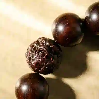 三檀小舍 财源滚滚诸事顺利 六字箴言转运珠十二生肖本命年蛇小叶佛珠文玩盘玩小众百搭礼盒 紫檀属 木作手串 男女同款情侣款