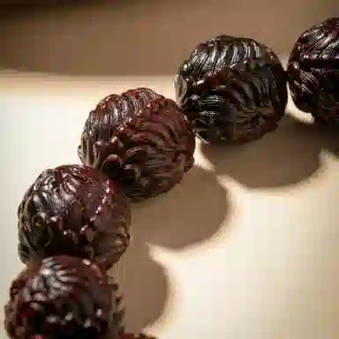 三檀小舍 财源滚滚诸事顺利 六字箴言转运珠十二生肖本命年蛇小叶佛珠文玩盘玩小众百搭礼盒 紫檀属 木作手串 男女同款情侣款