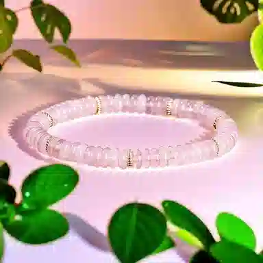 喜宝春花 药片串珠 粉水晶 手串 女款