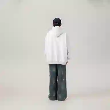 王者荣耀 鲁班七号星空梦想款美式复古创意花体字母印花格子拼接撞色简约落肩长袖休闲宽松连帽开衫卫衣 男女同款