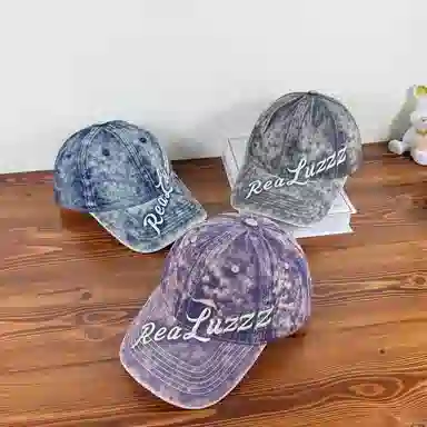 优莲茵 大帽檐显脸小 水洗做旧字母刺绣弯沿 百搭复古款遮阳防晒帽 棉 鸭舌帽 男女同款情侣款