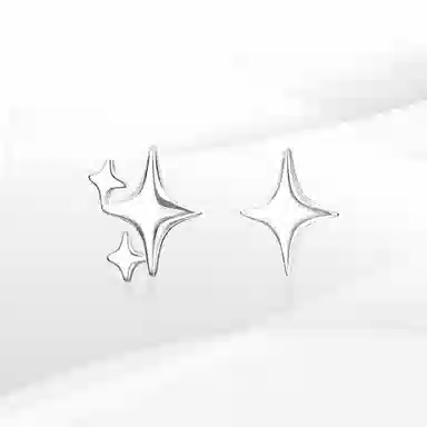 希遇 星辰耳语 新中式国潮 时尚简约耳饰 日常百搭小众设计 不对称 冷淡风 合金 耳钉 男女同款情侣款