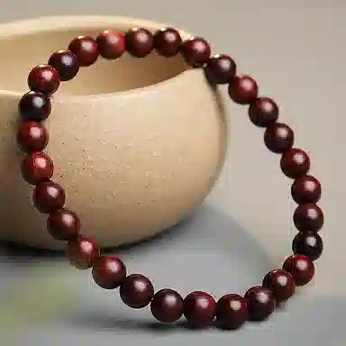 木盛缘 高油高密佛珠单圈文玩 小叶紫檀 名贵木作手串 男女同款情侣款