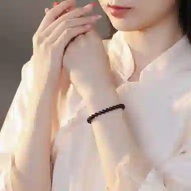 木盛缘 高油高密佛珠单圈文玩 小叶紫檀 名贵木作手串 男女同款情侣款