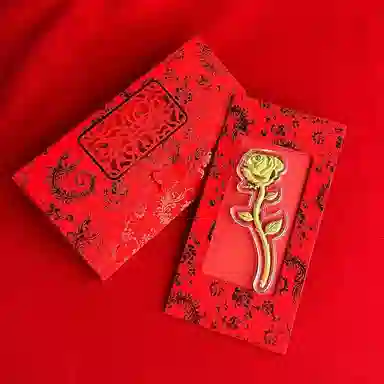 零界 甜蜜玫瑰 有钱花玫瑰花 浪漫新中式精致花卉 合金 手机贴 男女同款情侣款