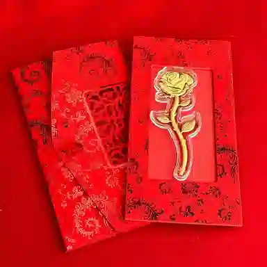 千桐 甜蜜玫瑰 有钱花玫瑰花 浪漫新中式精致花卉 合金 挂件 男女同款情侣款