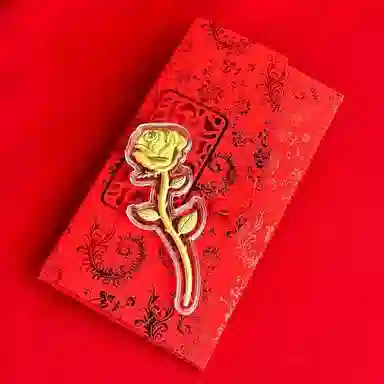 零界 甜蜜玫瑰 有钱花玫瑰花 浪漫新中式精致花卉 合金 手机贴 男女同款情侣款