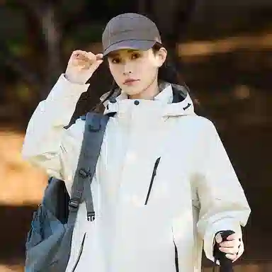 木林森 户外防风防雨防泼水可拆卸帽拼接拼色登山服夹克外套 男女同款