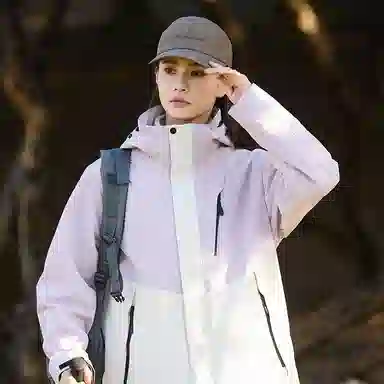 木林森 户外防风防雨防泼水可拆卸帽拼接拼色登山服夹克外套 男女同款