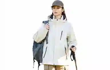 木林森 户外防风防雨防泼水可拆卸帽拼接拼色登山服夹克外套 男女同款