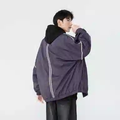 大卫贝肯 美式潮牌字母印花宽松舒适户外防风保暖高街机能风痞帅飞行夹克外套 男女同款 杏色