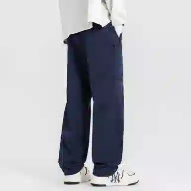 大卫贝肯 美式复古简约纯色百搭宽松舒适户外出行防风防水休闲工装裤 男女同款 黑色