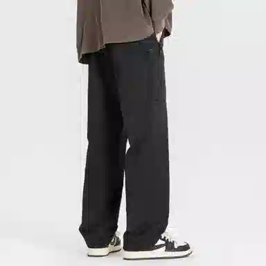 大卫贝肯 美式复古简约纯色百搭宽松舒适户外出行防风防水休闲工装裤 男女同款 黑色