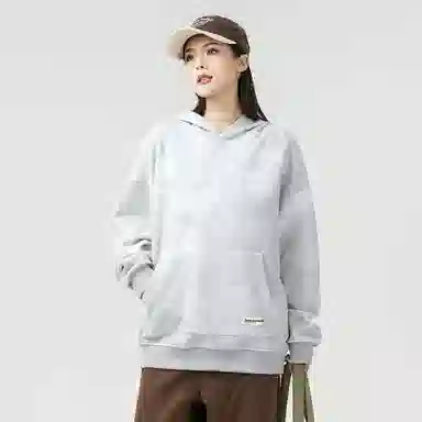 大卫贝肯 美式高街纯色宽松休闲连帽长袖卫衣 男女同款 深灰