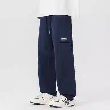 大卫贝肯 美式复古简约纯色百搭宽松舒适户外出行防风防水休闲工装裤 男女同款 黑色