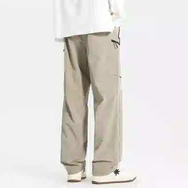 大卫贝肯 美式复古简约纯色百搭宽松舒适户外出行防风防水休闲工装裤 男女同款 黑色