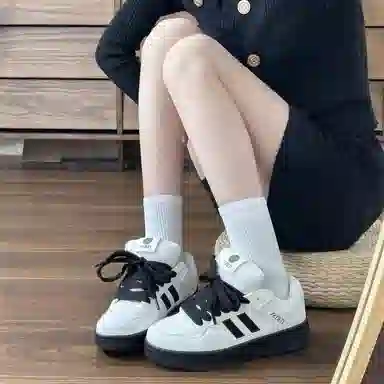 超纤皮 潮流经典复古舒适百搭 低帮 时尚板鞋 男女同款 黑白配色