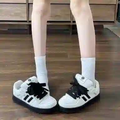 超纤皮 潮流经典复古舒适百搭 低帮 时尚板鞋 男女同款 黑白配色