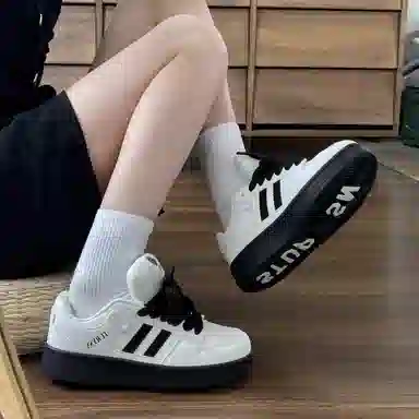 超纤皮 潮流经典复古舒适百搭 低帮 时尚板鞋 男女同款 黑白配色