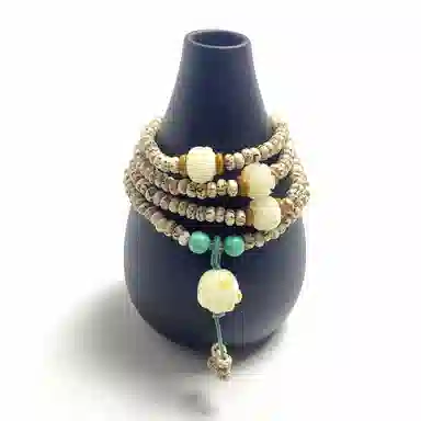 耳玺 多圈叠戴炭烧猫爪莲花国风传统复古风高级感手持盘玩串珠中式转运珠小众创意设计感国潮 星月菩提 手串 男女同款情侣款