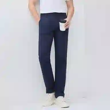 佐丹奴 弹力中腰梭织纯色修身休闲裤 男款