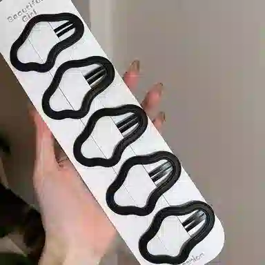 如花梦 镂空云朵侧边刘海夹 皮质 发夹 女款