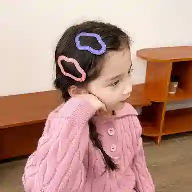 如花梦 镂空云朵侧边刘海夹 皮质 发夹 女款