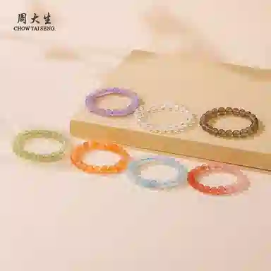 周大生 【好运连连到】上岸 万物有灵白露大版 时来运转净化磁场+能量 新中式国潮 四季平安纳福小众轻奢气质百搭#好运 白水晶 手串 男款