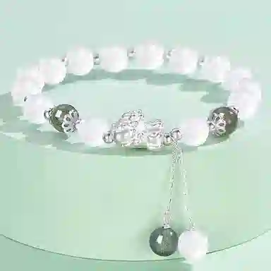 中国珠宝 貔貅幸福如意平安喜乐国风雅韵清新脱俗 色泽亮丽精湛工艺 整体华而不炫 猫眼石 手串 男女同款情侣款