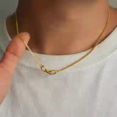 IDEAGEMER Silver Cuban Chain Necklace 925