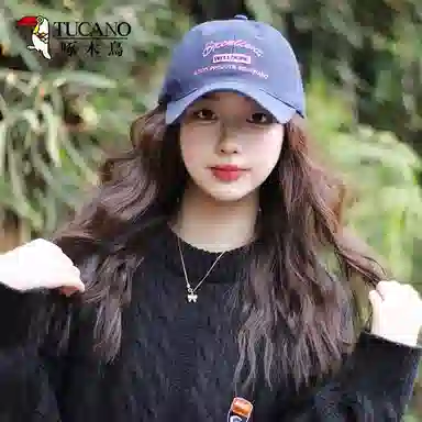 【学院风藏青色集】 啄木鸟 简约百搭书卷气质显肤白 日韩潮流设计休闲时尚软顶宽檐大头围巾显脸小遮阳防晒 棉 鸭舌帽 男女同款情侣款