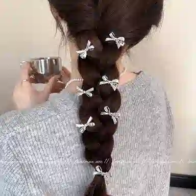 黑调 甜酷金属蝴蝶结 高级感 合金 发夹 女款