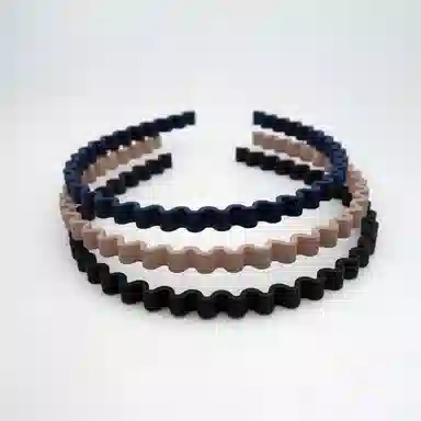 如花梦 发捆碎发发卡防滑洗脸压发黑色细波浪 亚克力 发箍 女款