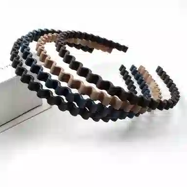 如花梦 发捆碎发发卡防滑洗脸压发黑色细波浪 亚克力 发箍 女款