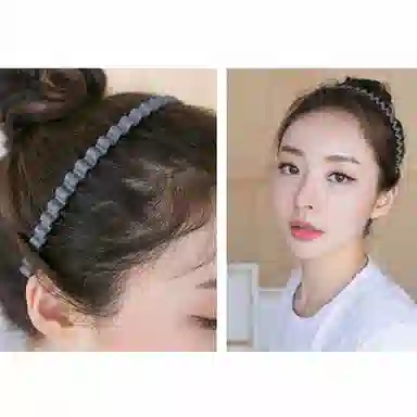 如花梦 发捆碎发发卡防滑洗脸压发黑色细波浪 亚克力 发箍 女款