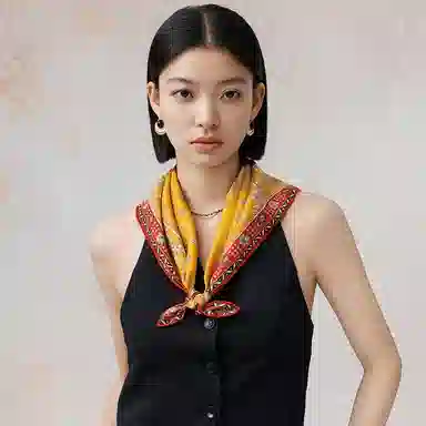 上海故事 故宫联名 风驰万疆轻奢复古风格精致设计真丝中方巾 桑蚕丝 丝巾 女款